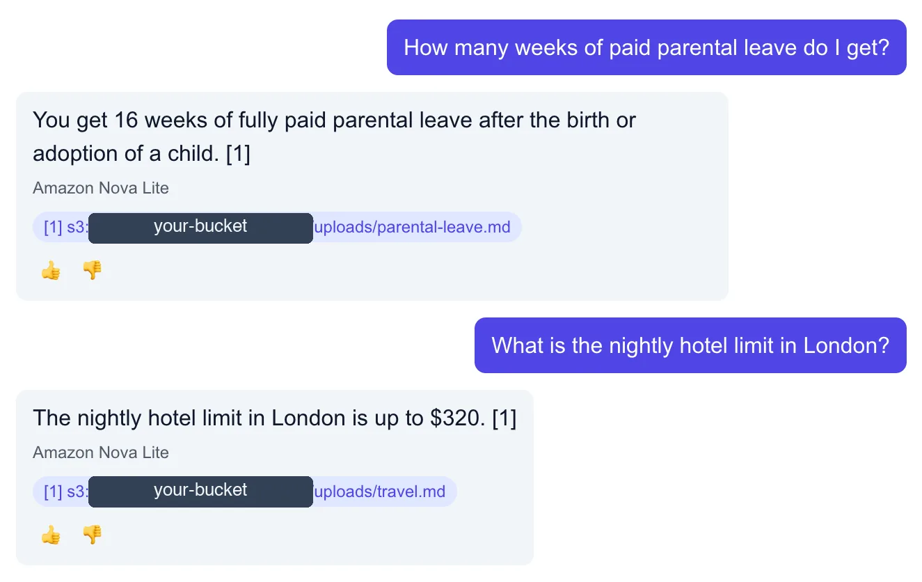 Web UI answer after adopting Version 3: the nightly hotel limit in London is up to $320, citing travel.md